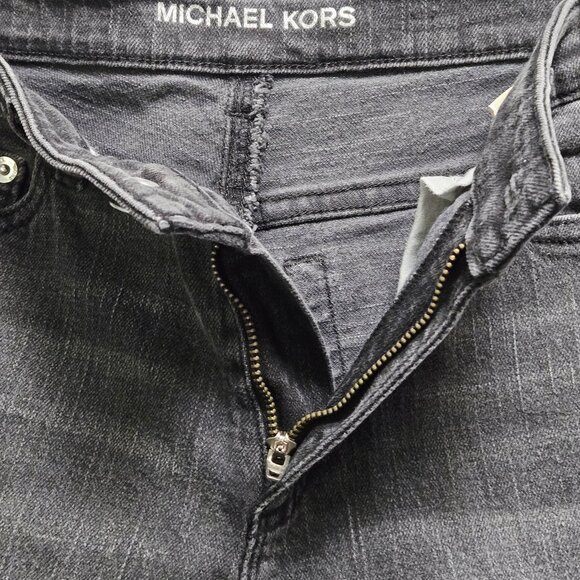 NWT MICHAEL KORS Selma High-Rise Straight-Leg Skinny Jeans Charcoal Wash 4P $110 - Picture 6 of 13